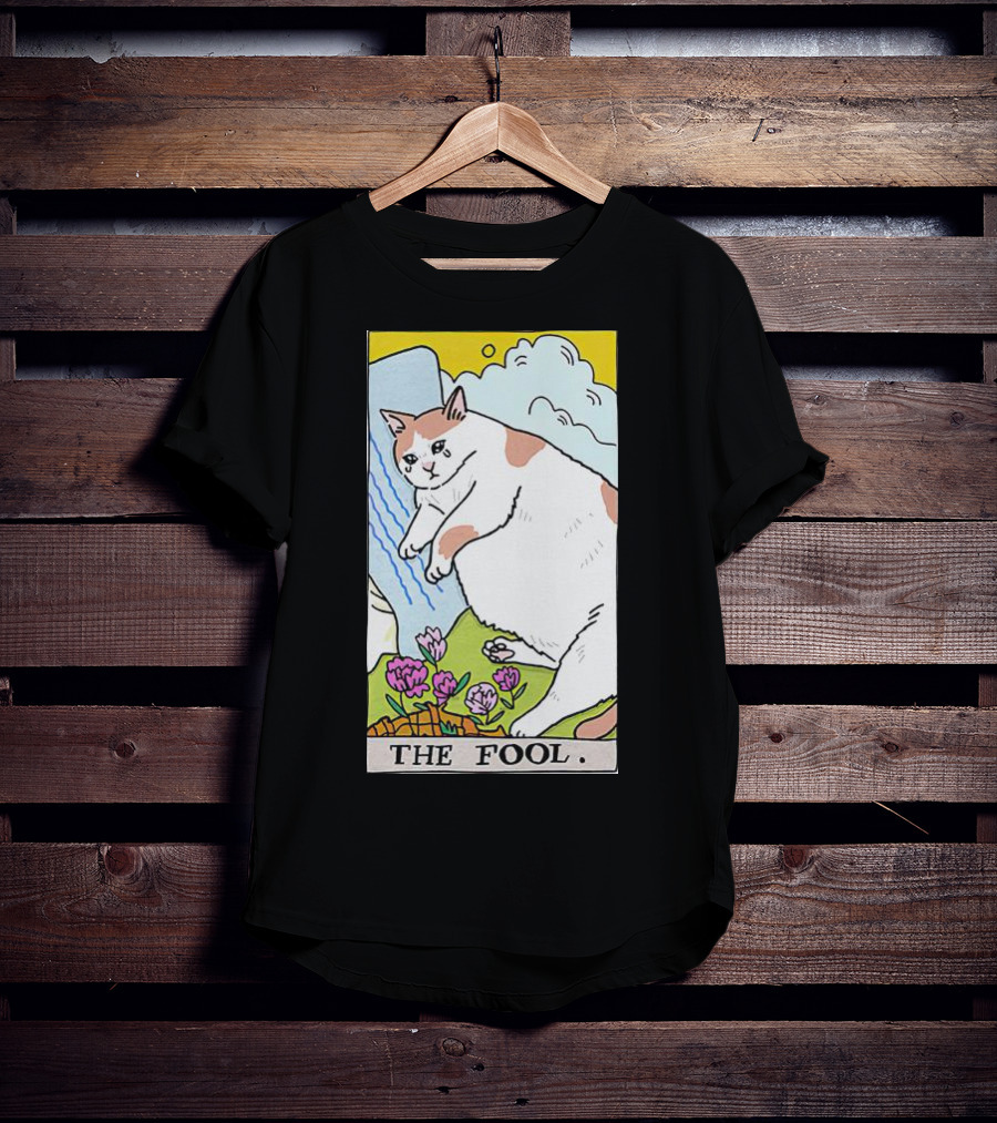 Sad Cat The Fool Tarot Card Cute Feline T-Shirt