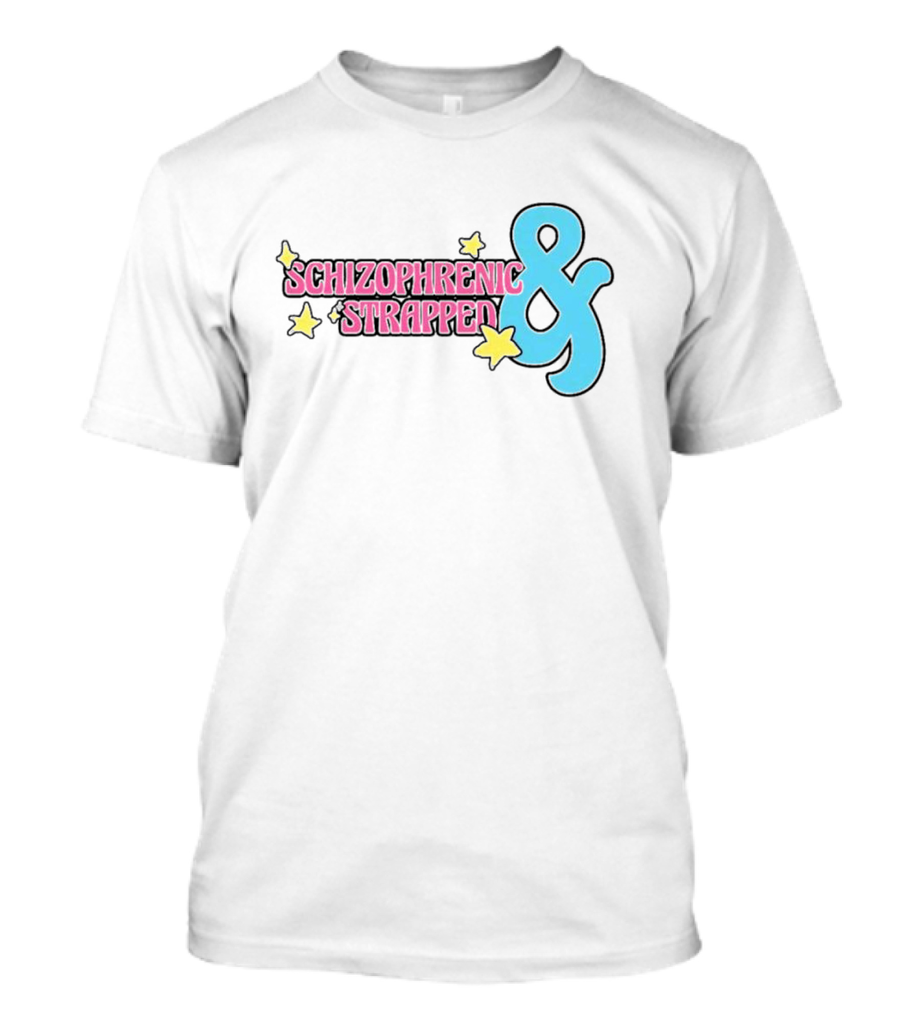 Schizophrenic And Strapped Retro Starry T-Shirt