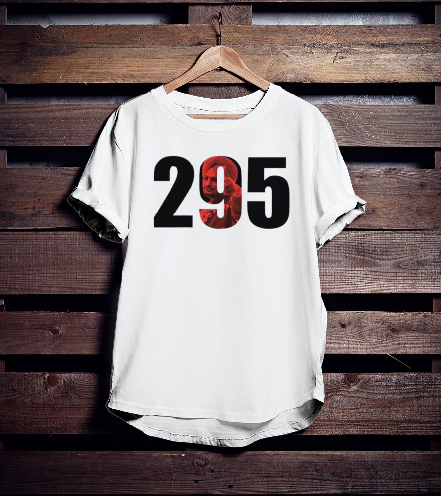 Sidhu Moose Wala 295 Black And Red T-Shirt