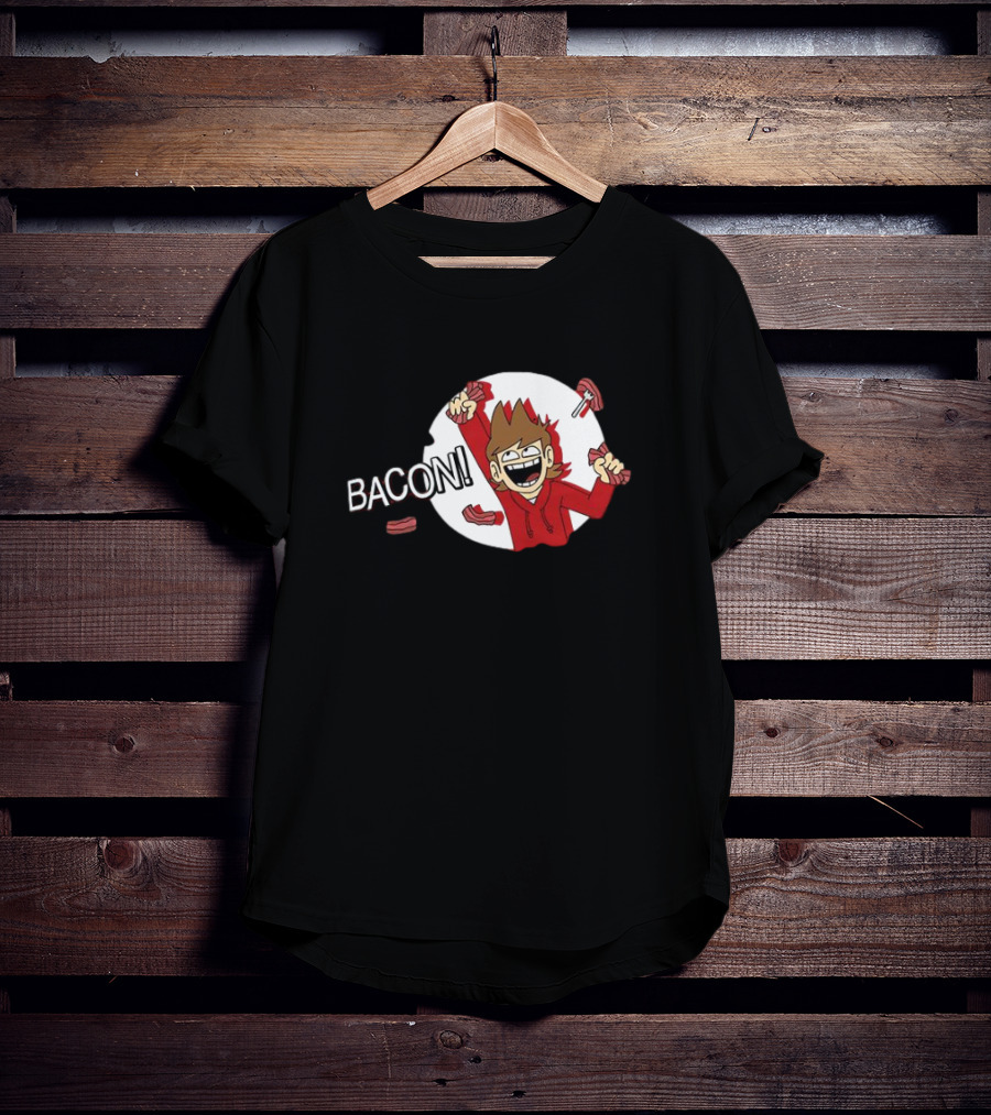 Tord Enthusiastic Bacon Celebration Cartoon T-Shirt