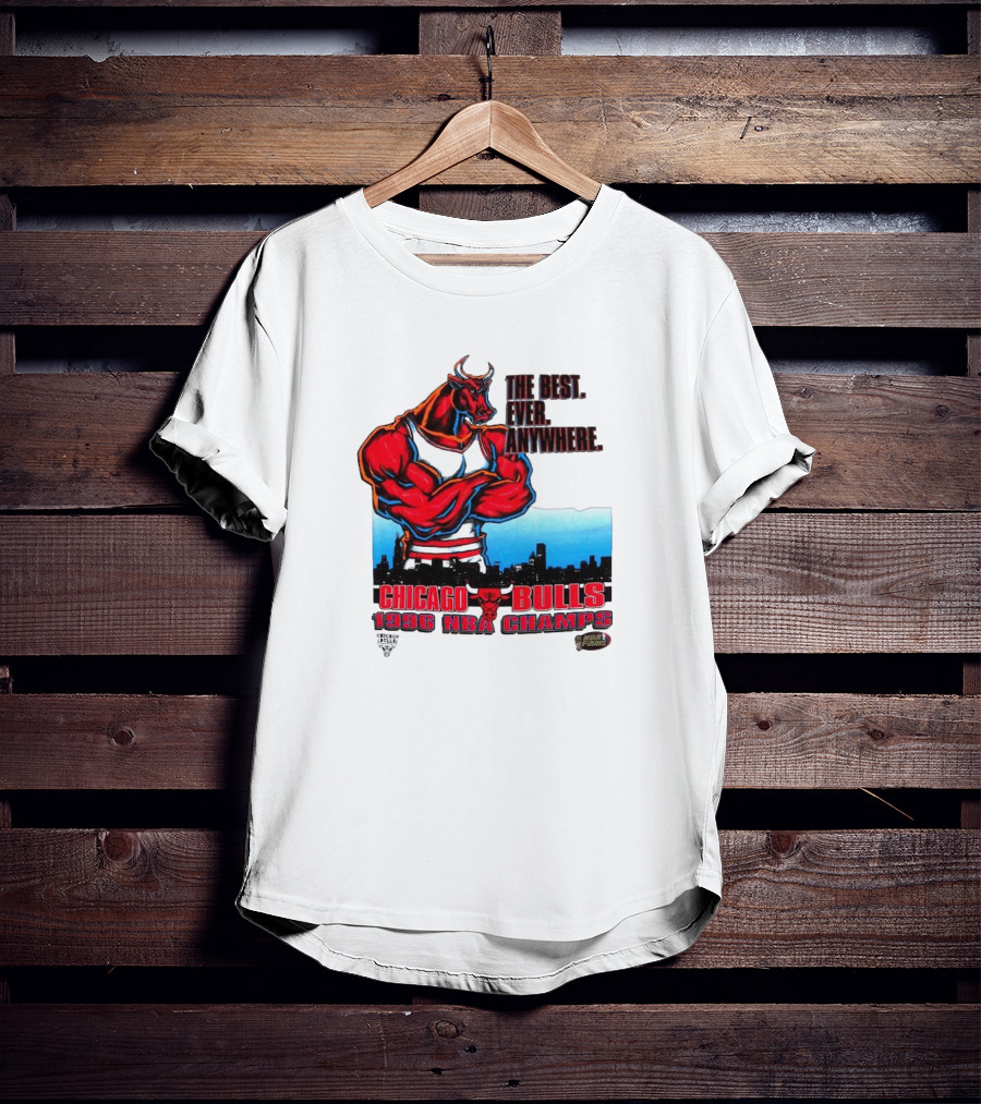 Chicago Bulls 1996 NBA Champs The Best Ever Anywhere Bulls United Center Skyline T-Shirt