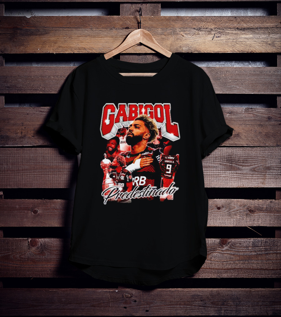 Gabigol Predestinado Flamengo Trophy Celebration Collage T-Shirt