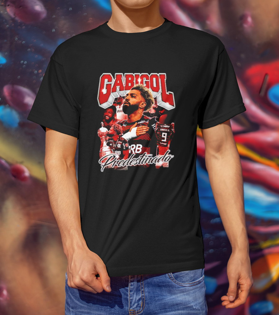 Gabigol Predestinado Flamengo Trophy Celebration Collage T-Shirt