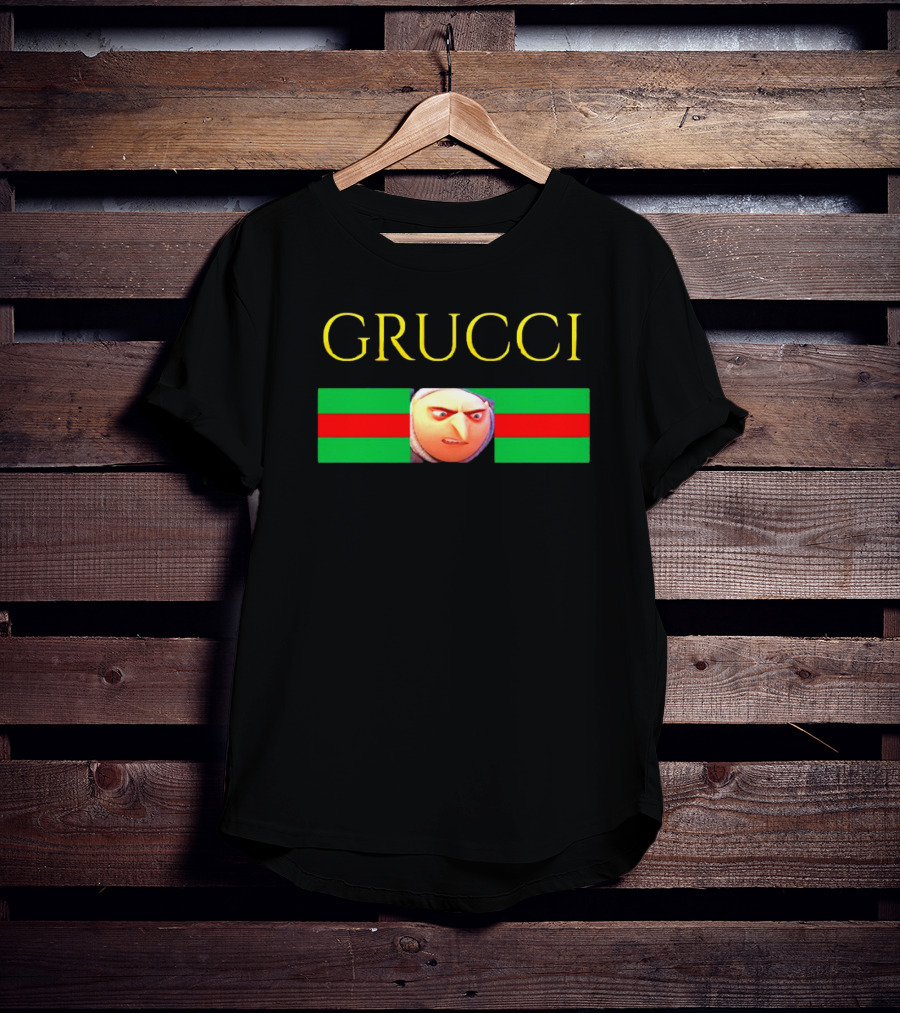 Grucci Meme Essential Minions Gru Face Red Green Stripe T-Shirt