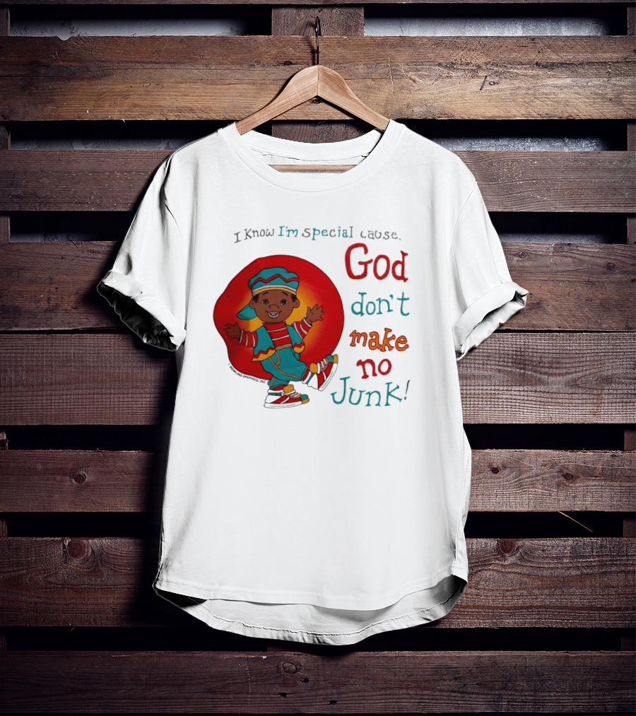 I Know I'm Special Cause God Don't Make No Junk Red And Blue Outfit Character T-Shirt
