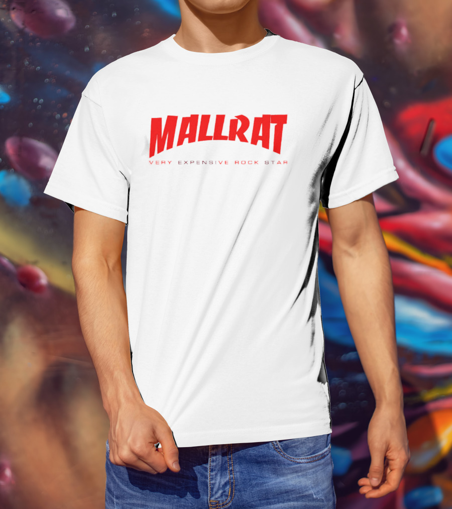 Mallrat Very Expensive Rock Star Red Text Distressed T-Shirt