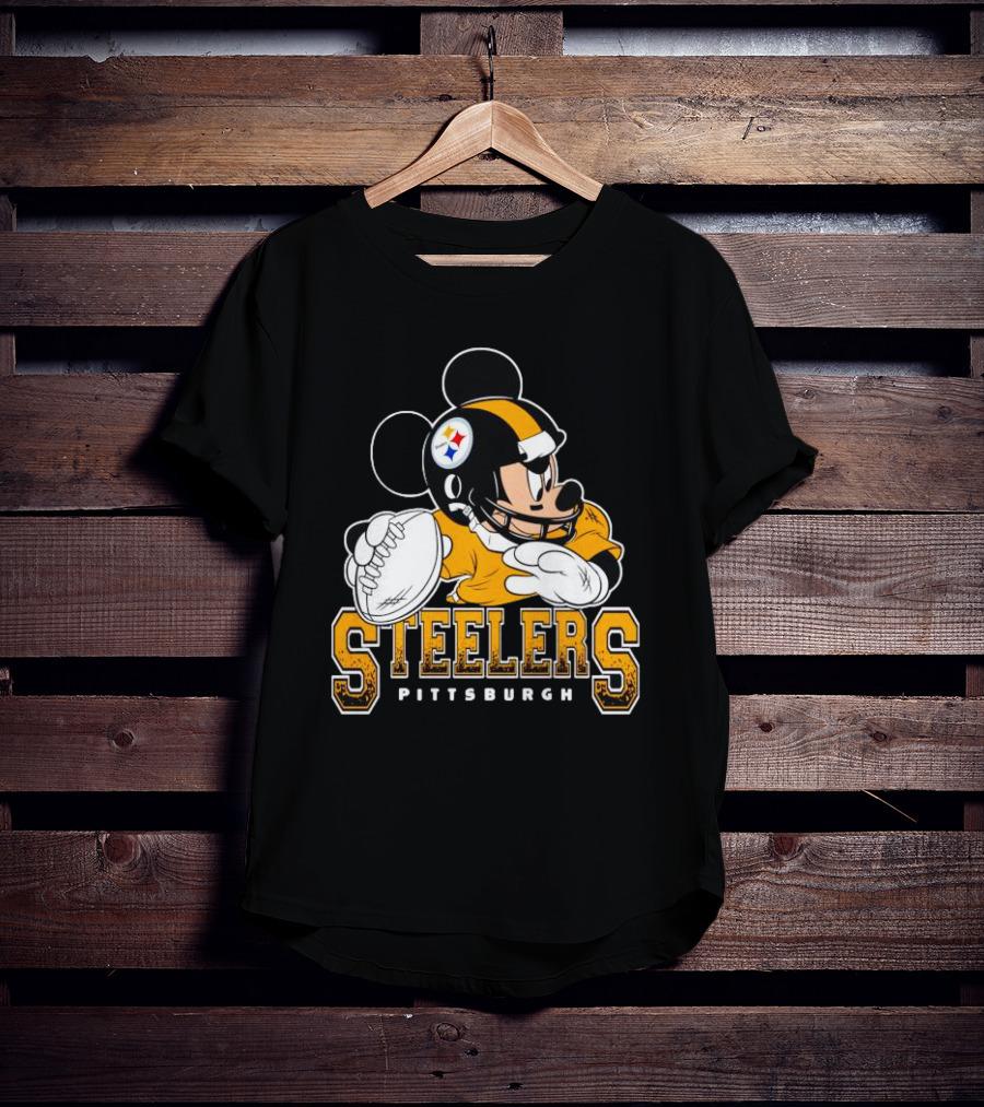 Pittsburgh Steelers Mickey Mouse NFL Football Quarterback T-Shirt