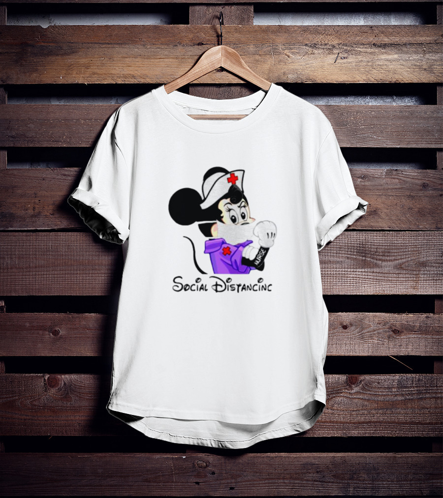 Minnie Mouse Nurse Social Distancing T-Shirt