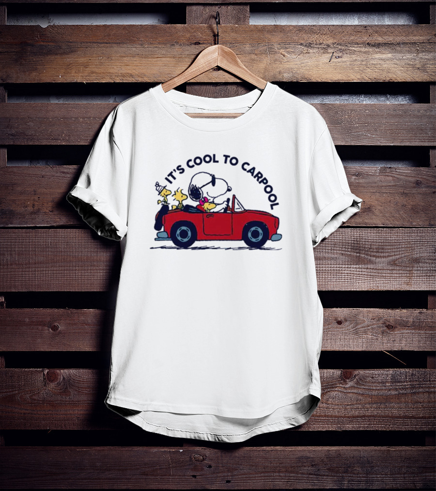 Snoopy And Woodstock Enjoy The Ride It's Cool To Carpool T-Shirt