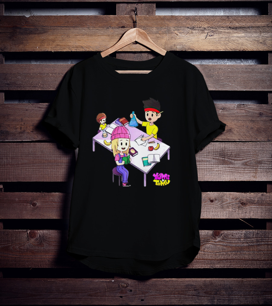 Yumi And Tomu Science And Study Time Cartoon Characters T-Shirt
