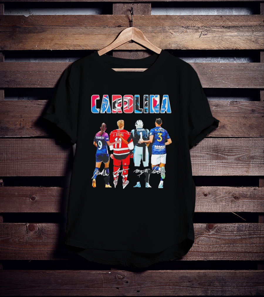 Carolina Football And Soccer Players Kerolin Nicoli J. Staal Bryce Young Nelson Flores Blanco Signatures T-Shirt