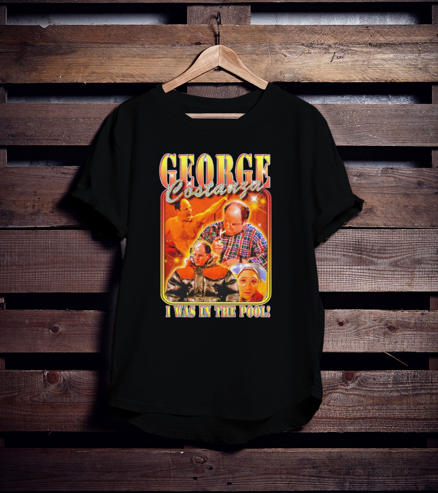 George Costanza I Was In The Pool Vintage Humor Collage T-Shirt
