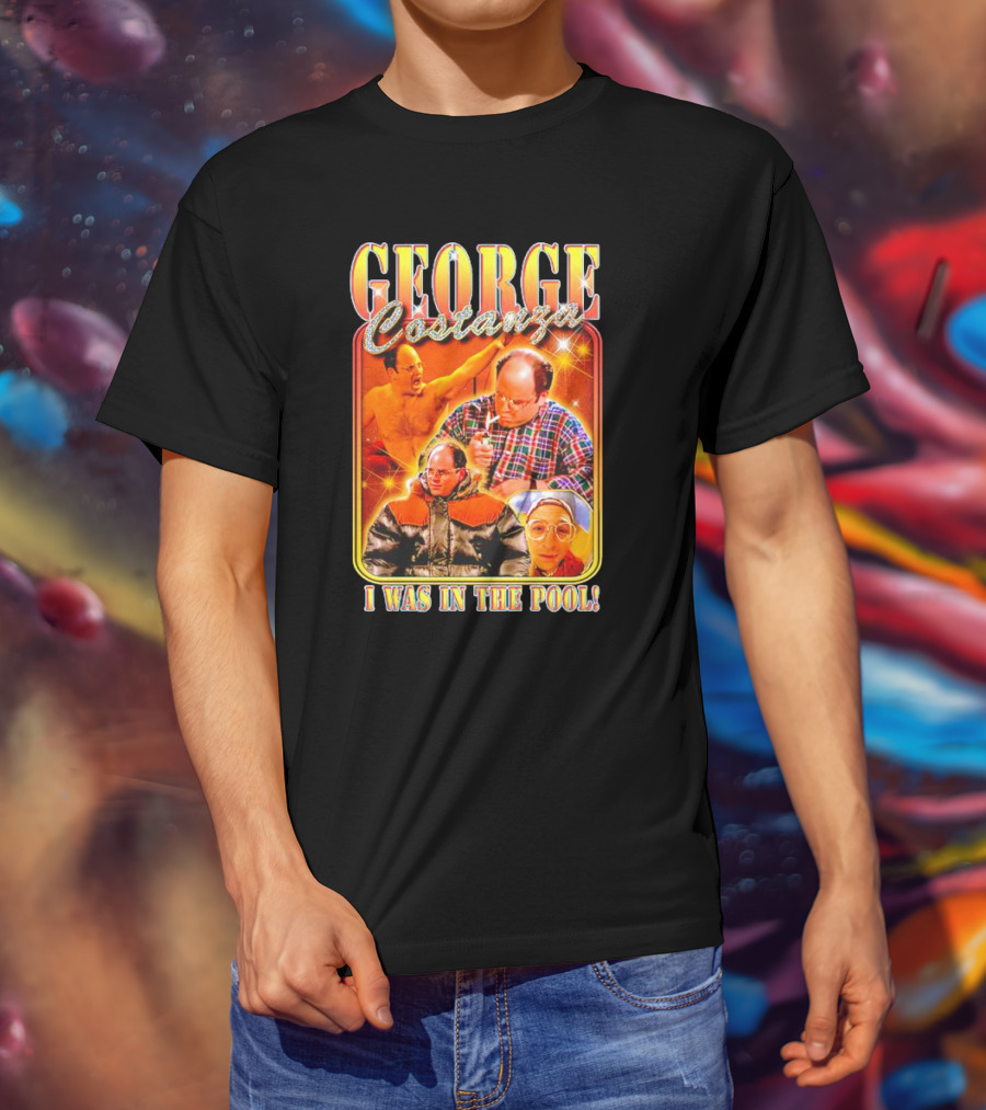 George Costanza I Was In The Pool Vintage Humor Collage T-Shirt