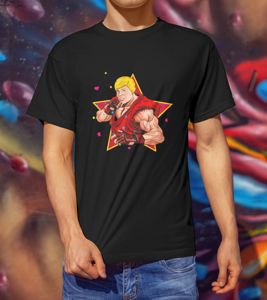 Ken Hadouken Star Power Fighter Red Attire T-Shirt