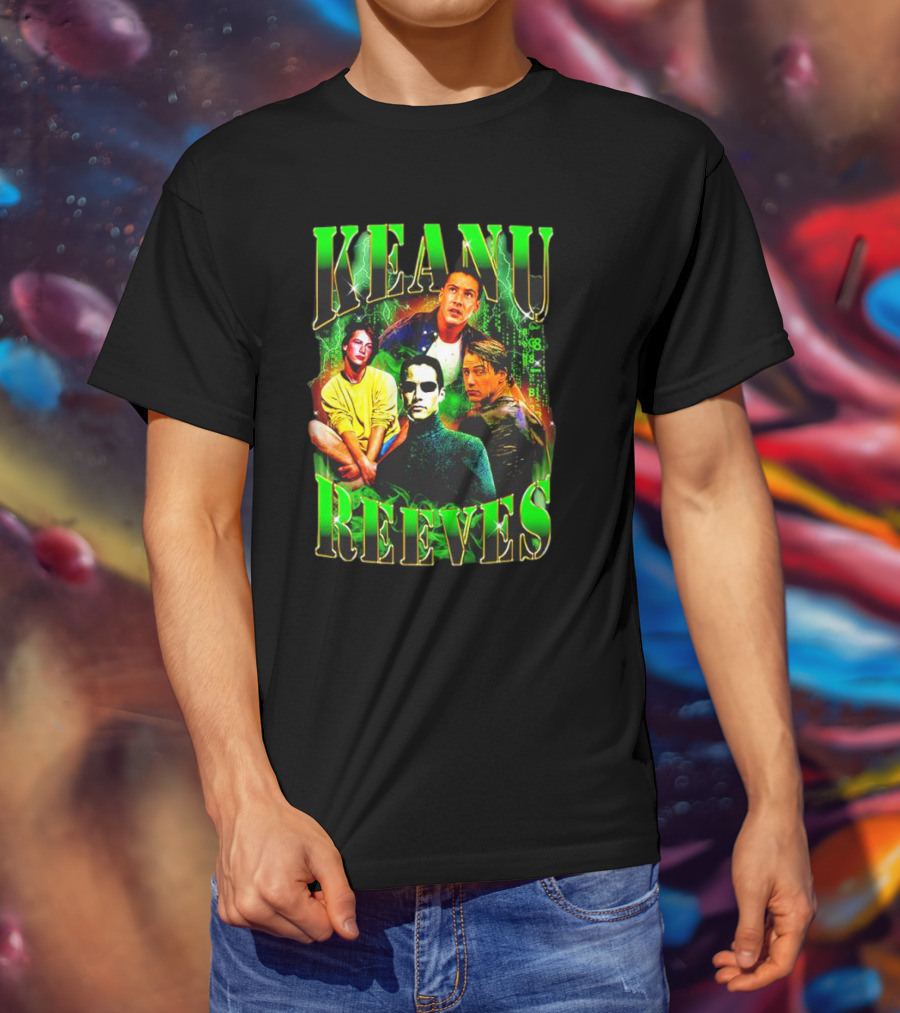 Keanu Reeves Matrix Visual Styles And Characters T-Shirt