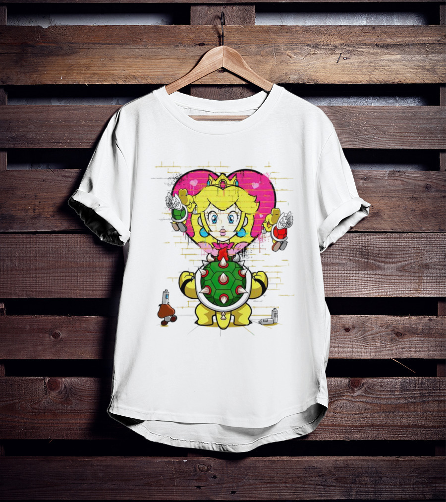 Princess Peach Graffiti Bowser Wall T-Shirt