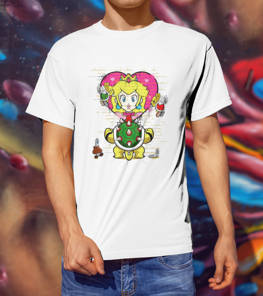 Princess Peach Graffiti Bowser Wall T-Shirt