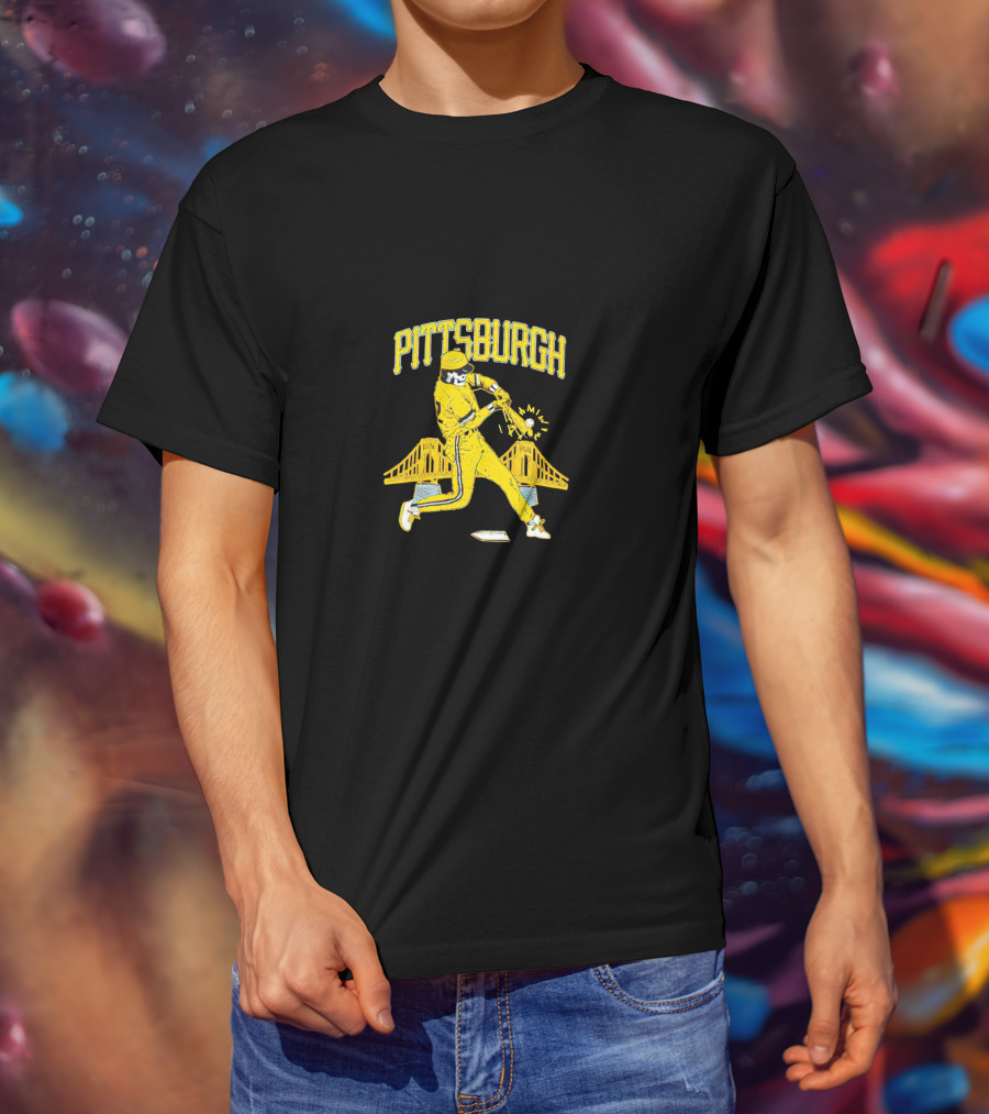 Pittsburgh Skeleton Baseball With Bridges And Pirate T-Shirt