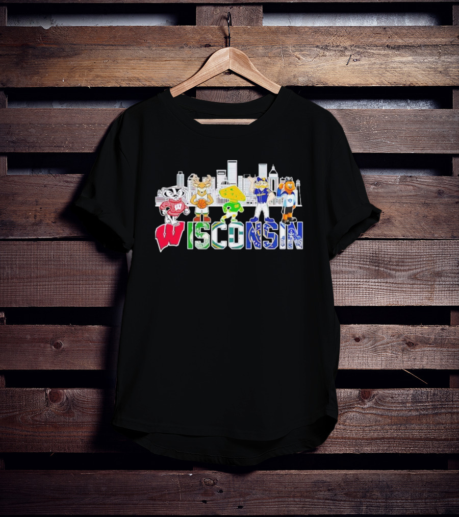 Wisconsin Mascot Skyline City Sports Team All-Stars T-Shirt
