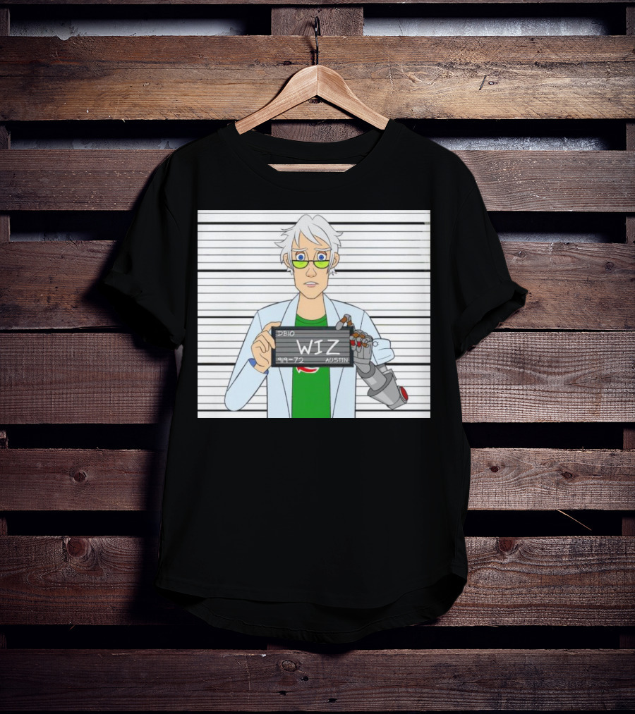 DB10 Wiz 919 72 Austin Scientist Character With Robotic Arm T-Shirt