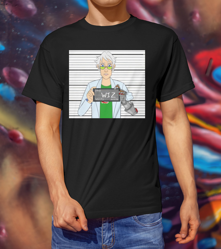DB10 Wiz 919 72 Austin Scientist Character With Robotic Arm T-Shirt