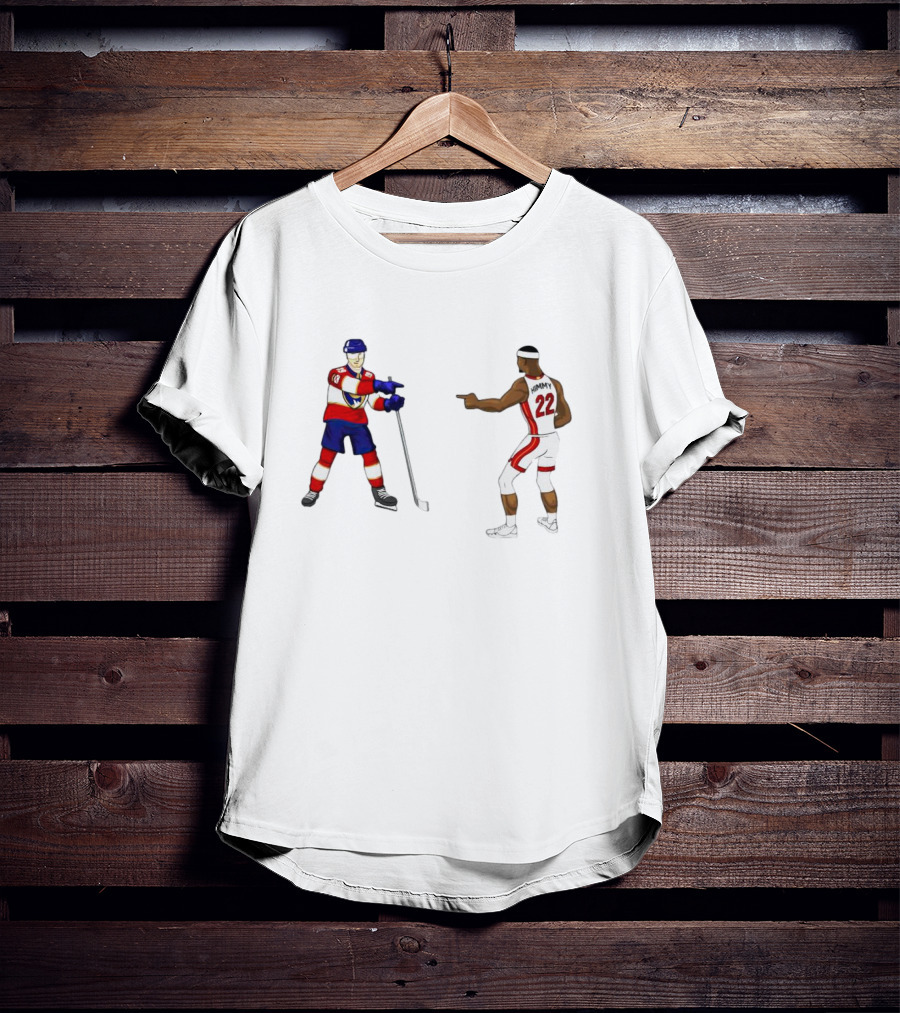 Matthew Tkachuk Number 19 Hockey And Jimmy Butler Number 22 Basketball Players Pointing T-Shirt