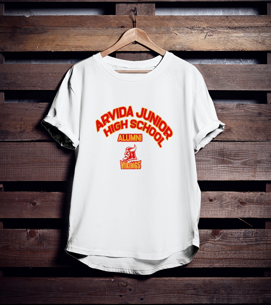 Arvida Junior High School Alumni Vikings Red And Yellow Viking T-Shirt