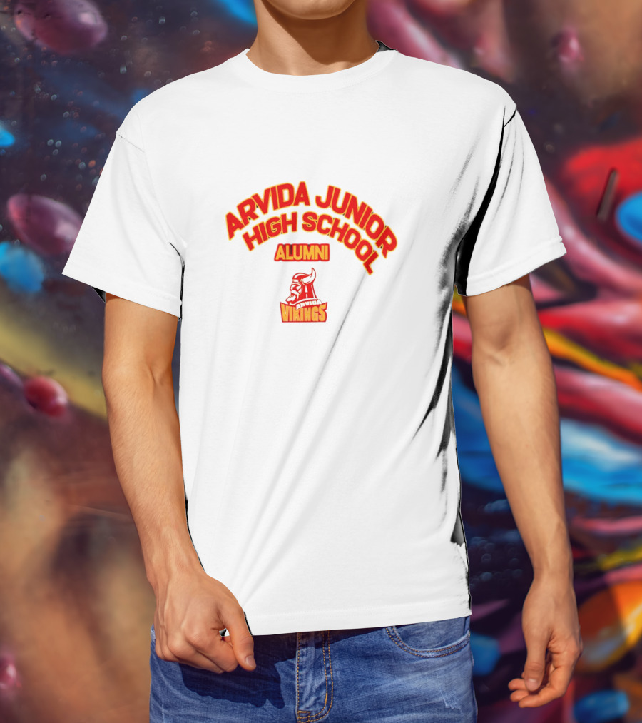 Arvida Junior High School Alumni Vikings Red And Yellow Viking T-Shirt
