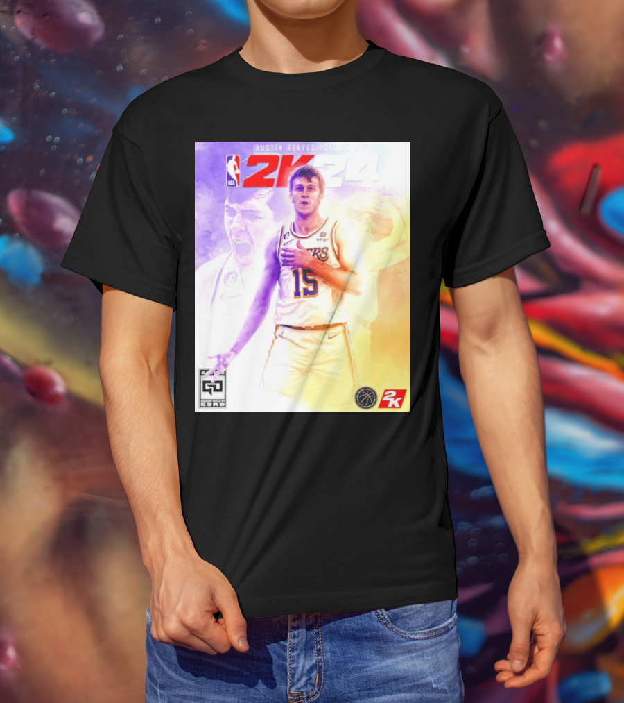Austin Reaves 2K24 Los Angeles Lakers NBA Basketball Cover Edition T-Shirt