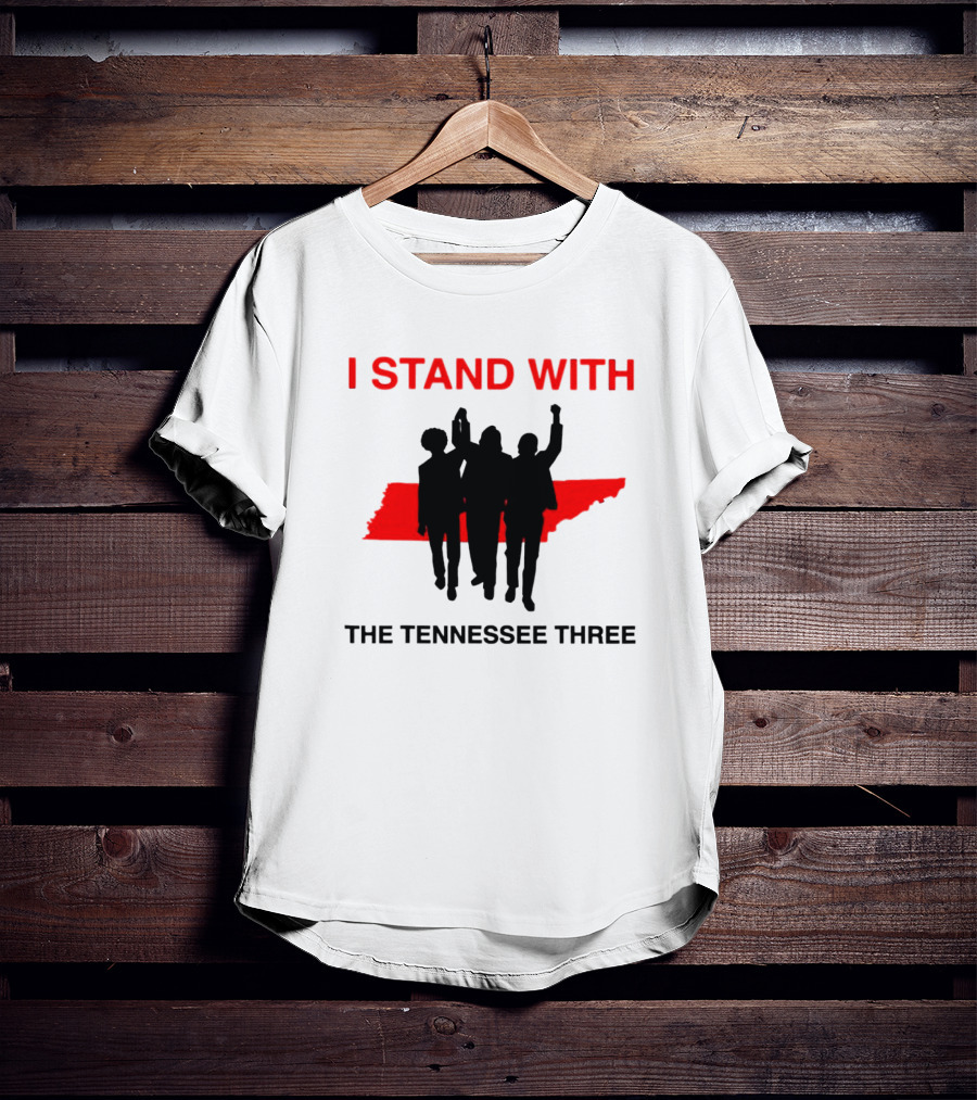I Stand With The Tennessee Three Red Silhouette Map T-Shirt