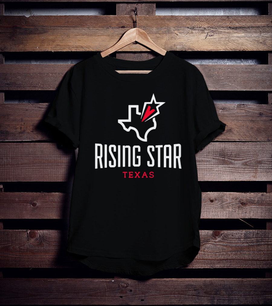 Rising Star Texas Map Heart Star T-Shirt