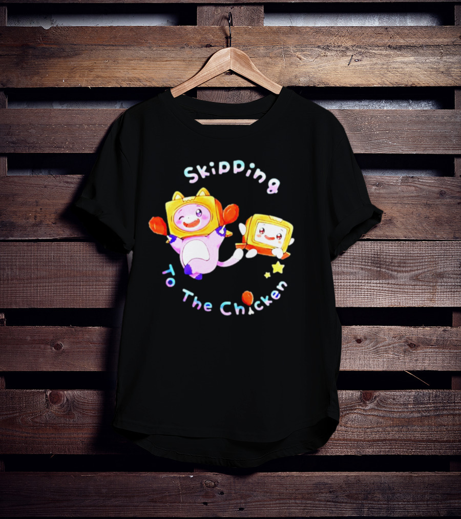 Skipping To The Chicken Lankybox Boxy And Foxy Playful Adventure T-Shirt