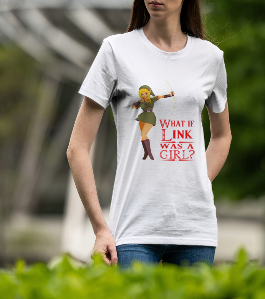 The Legend Of Zelda What If Link Was A Girl Bow And Arrow Pose T-Shirt