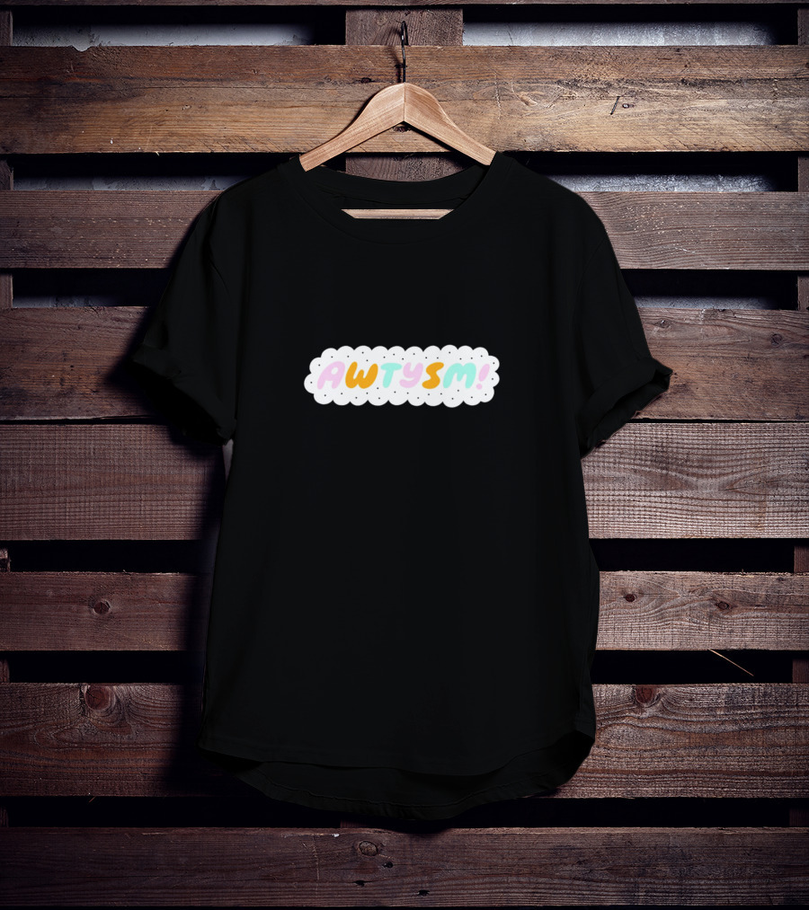 AWTYSM Colorful Text Cloud T-Shirt