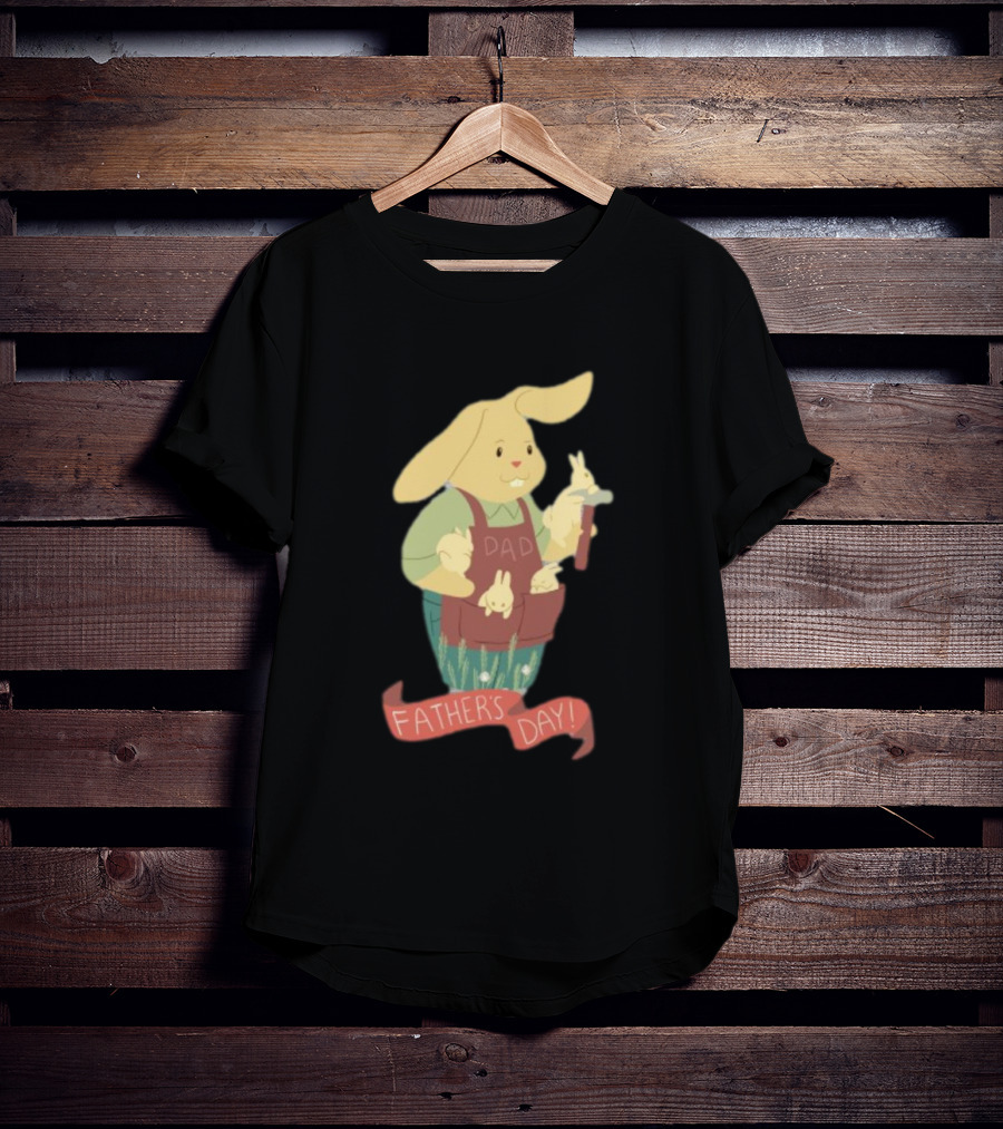 Father’s Day Dad Bunny Holding Bunnies T-Shirt