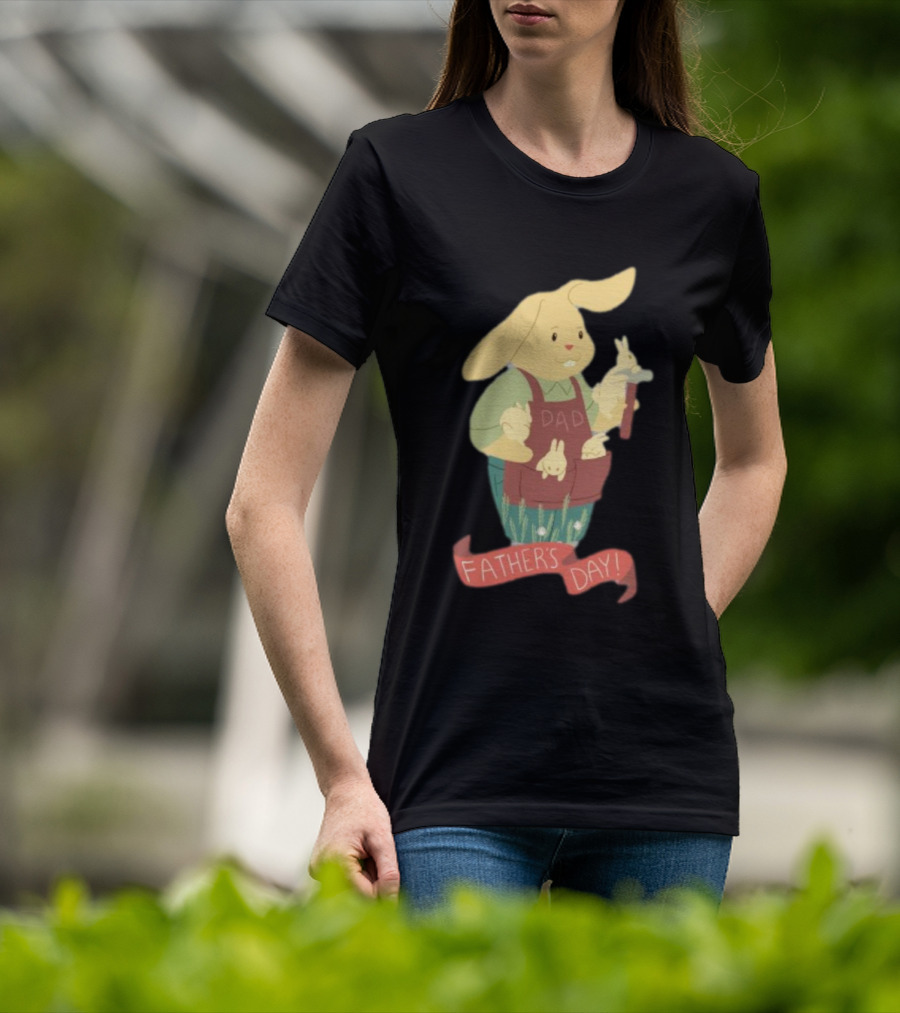 Father’s Day Dad Bunny Holding Bunnies T-Shirt
