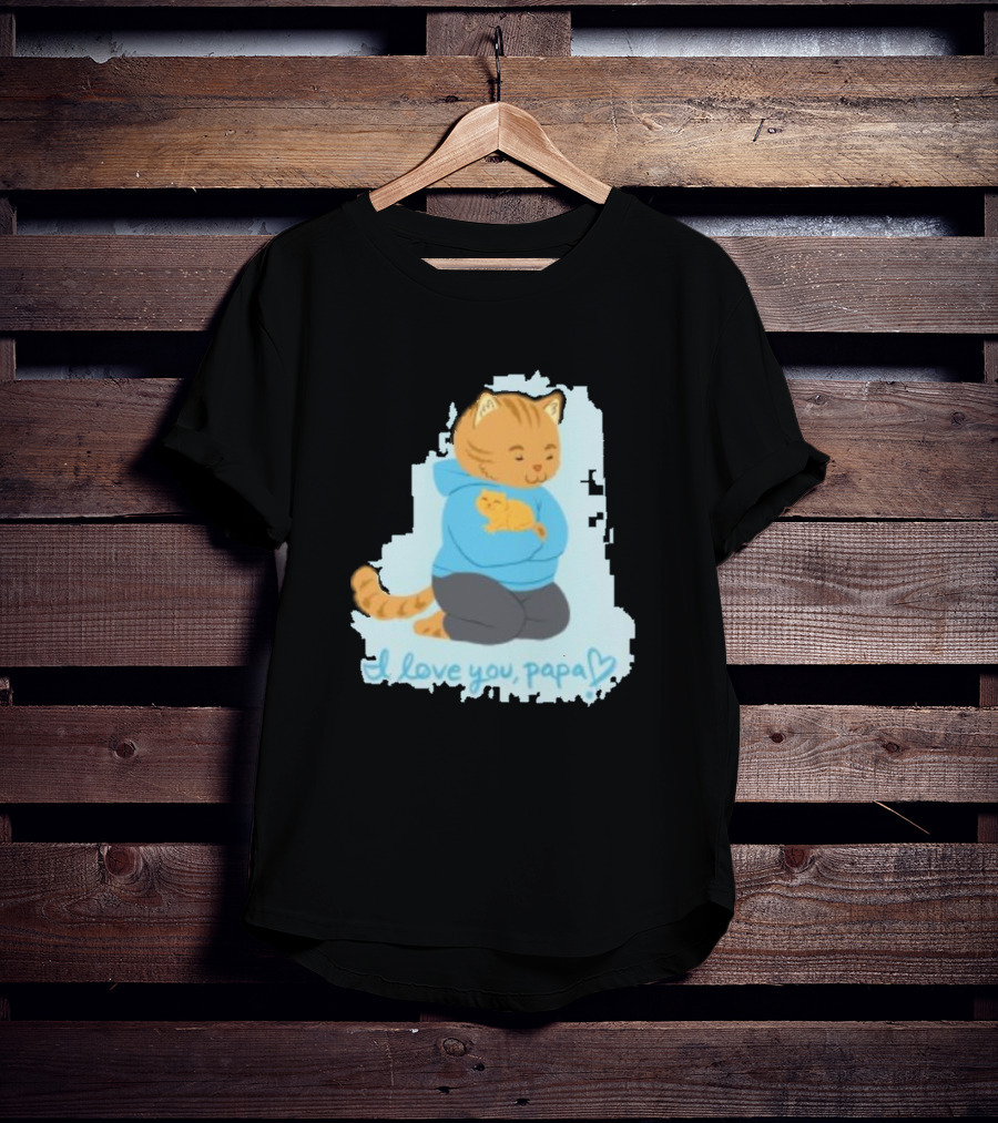 I Love You Papa Cat And Kitten Father's Day T-Shirt