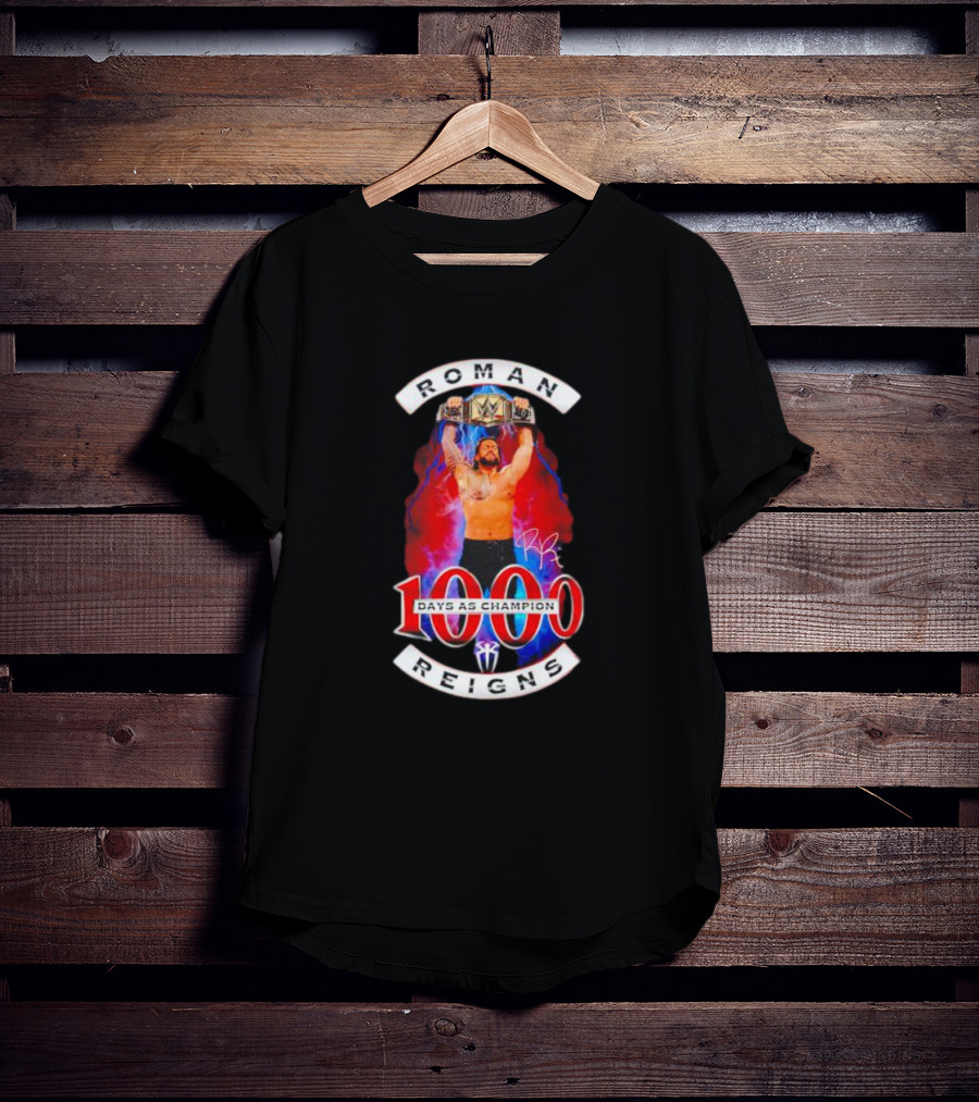 Roman Reigns 1000 Days As Champion Signature WWE Title T-Shirt
