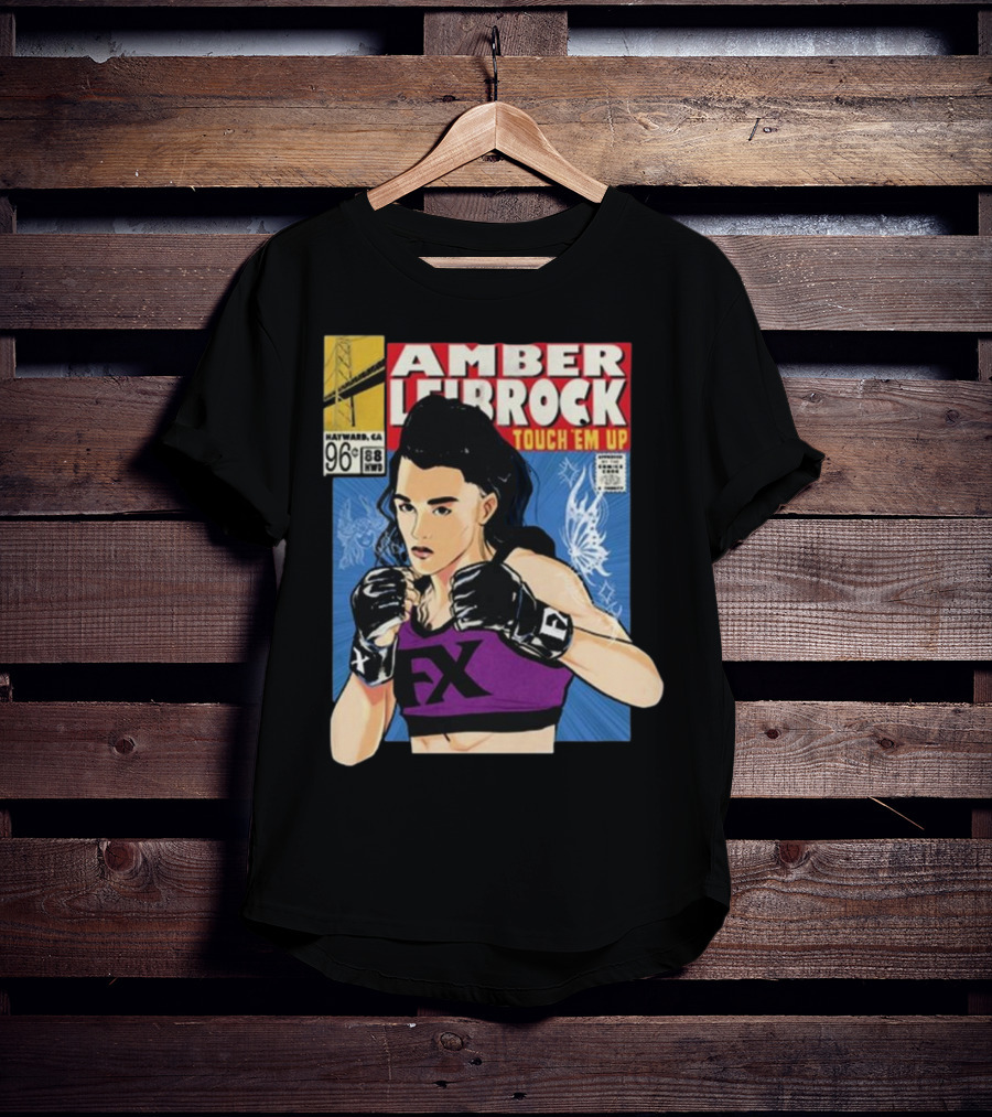 Amber Leibrock Fighter Touch Em Up Comic Style Portrait FX Gloves Hayward CA 96₵ T-Shirt
