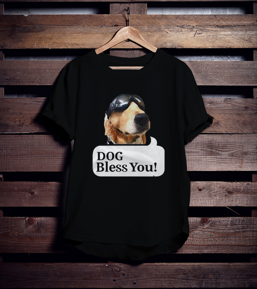 DOG Bless You Dog With Goggles T-Shirt
