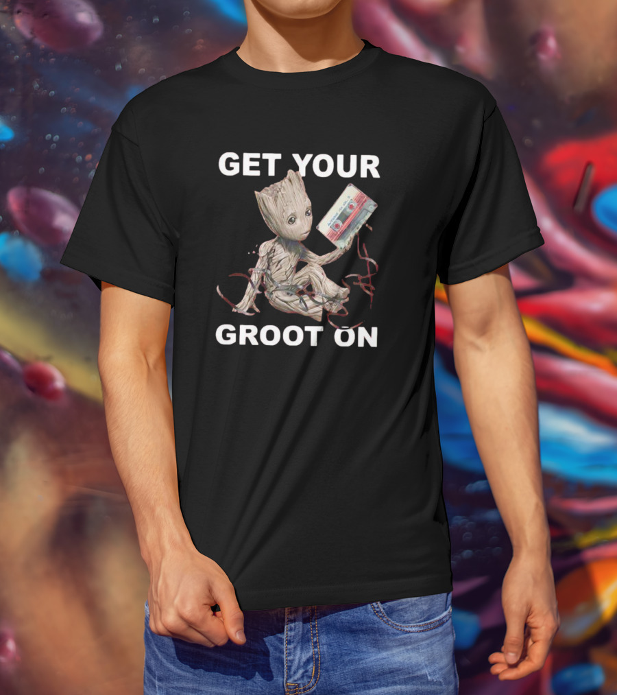 GET YOUR GROOT ON Awesome Mix Tape T-Shirt
