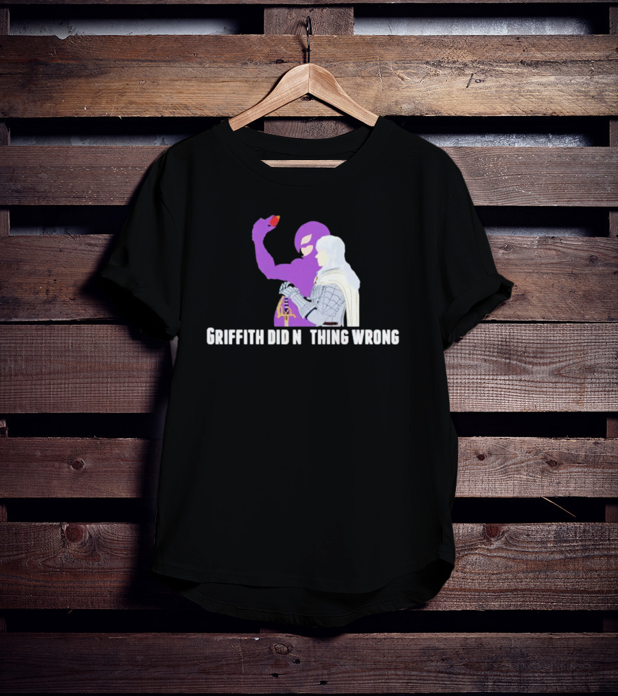 Griffith Did Nothing Wrong Berserk Fandom Eclipse Symbol Purple And White Armor Figure T-Shirt