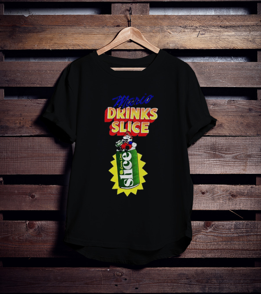 Mario Drinks Slice Lemon Lime Iconic Crossover T-Shirt