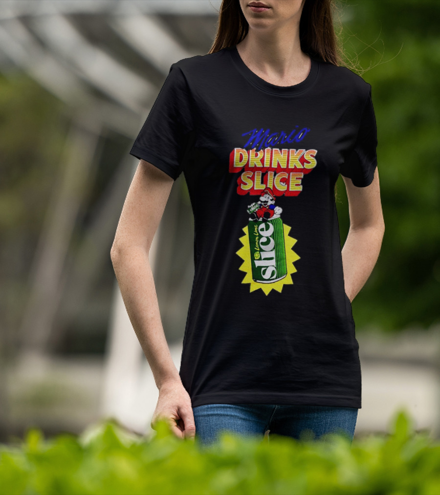 Mario Drinks Slice Lemon Lime Iconic Crossover T-Shirt