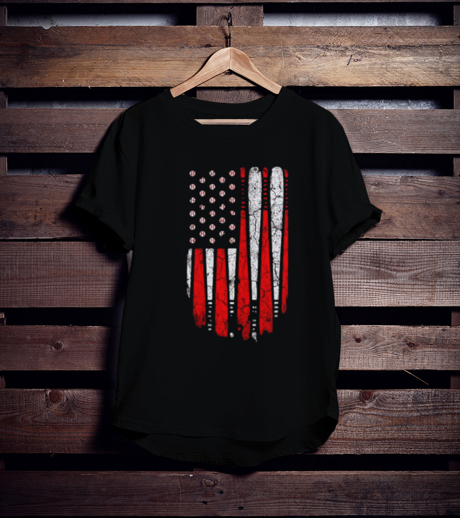 Minnesota Twins American Flag Baseball Bat T-Shirt