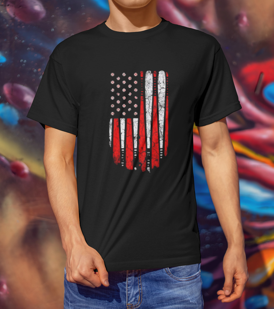 Minnesota Twins American Flag Baseball Bat T-Shirt