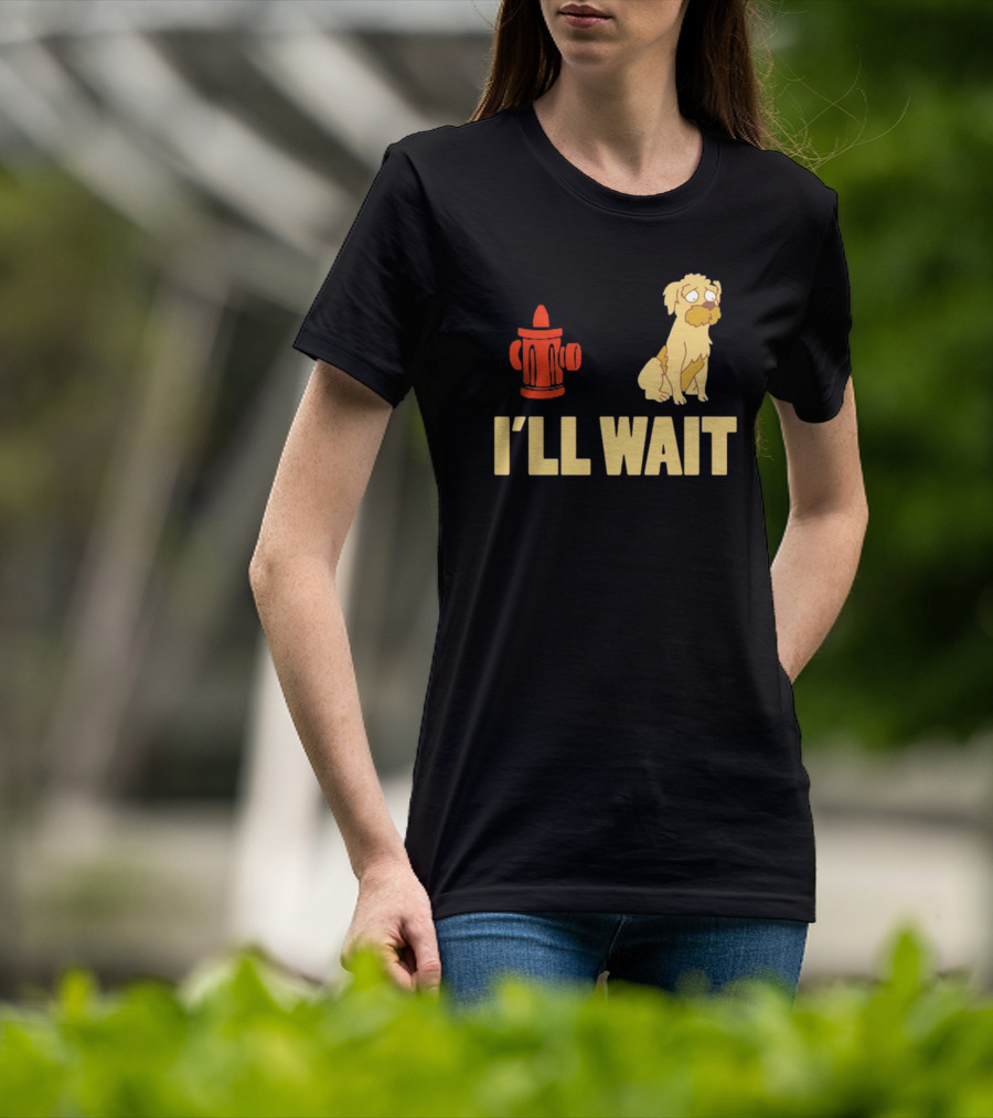 Seymour Futurama I'll Wait Fire Hydrant Dog Scene T-Shirt