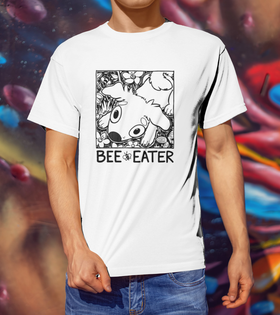 Bee Eater Puppy In Flower Garden T-Shirt