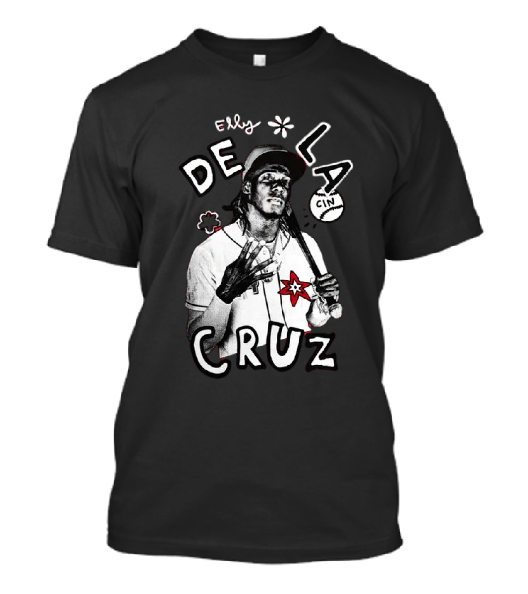 Elly De La Cruz Baseball Star Hand Sign Art By Cincyshirts Mlbpa T-Shirt