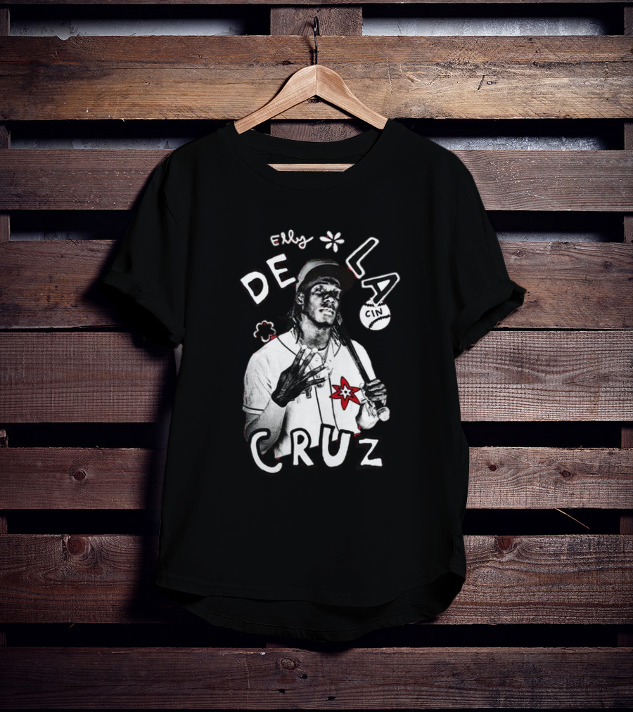Elly De La Cruz Baseball Star Hand Sign Art By Cincyshirts Mlbpa T-Shirt